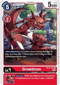 Growlmon - Across Time - Digimon Card Game card