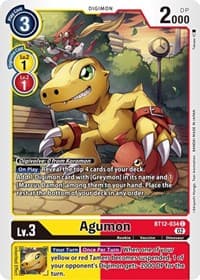 Agumon - BT12-034 - Across Time - Digimon Card Game card