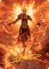 Chandra, Hope's Beacon Art Card (Gold-Stamped Signature) - Art Series: March of the Machine - Magic: The Gathering card