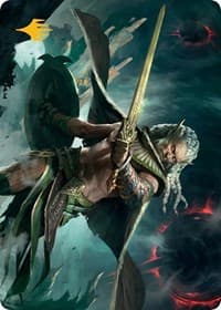 Serpent-Blade Assailant Art Card (40/81) (Gold-Stamped Signature) - Art Series: March of the Machine - Magic: The Gathering card