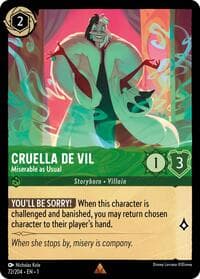Cruella De Vil - Miserable as Usual - The First Chapter - Disney Lorcana card