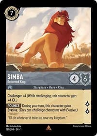 Simba - Returned King - The First Chapter - Disney Lorcana card
