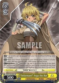 "Informant" Argo the Rat - Sword Art Online Animation 10th Anniversary - Weiss Schwarz card