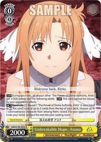 Unbreakable Hope, Asuna - Sword Art Online Animation 10th Anniversary - Weiss Schwarz card