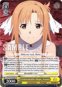 Unbreakable Hope, Asuna (SR) - Sword Art Online Animation 10th Anniversary - Weiss Schwarz card