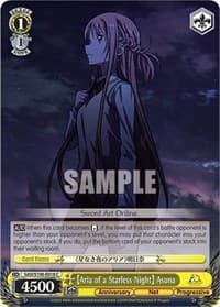 [Aria of a Starless Night] Asuna - Sword Art Online Animation 10th Anniversary - Weiss Schwarz card