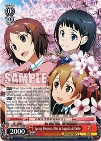 Spring Blooms, Rika & Suguha & Keiko (SR) - Sword Art Online Animation 10th Anniversary - Weiss Schwarz card