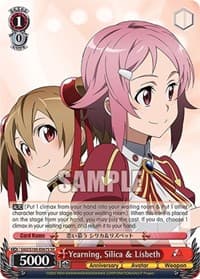 Yearning, Silica & Lisbeth (SR) - Sword Art Online Animation 10th Anniversary - Weiss Schwarz card