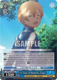 2.5 Years of Memories, Eugeo - Sword Art Online Animation 10th Anniversary - Weiss Schwarz card