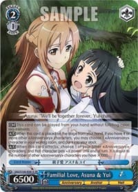 Familial Love, Asuna & Yui (SR) - Sword Art Online Animation 10th Anniversary - Weiss Schwarz card