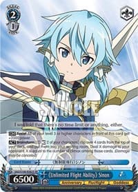 "Unlimited Flight Ability" Sinon (SR) - Sword Art Online Animation 10th Anniversary - Weiss Schwarz card