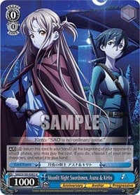 Moonlit Night Swordsmen, Asuna & Kirito - Sword Art Online Animation 10th Anniversary - Weiss Schwarz card