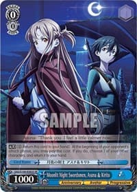 Moonlit Night Swordsmen, Asuna & Kirito (SR) - Sword Art Online Animation 10th Anniversary - Weiss Schwarz card