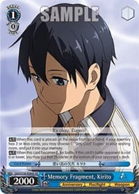 Memory Fragment, Kirito (SR) - Sword Art Online Animation 10th Anniversary - Weiss Schwarz card