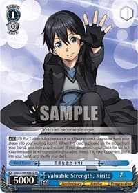 Valuable Strength, Kirito (SR) - Sword Art Online Animation 10th Anniversary - Weiss Schwarz card