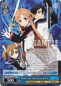 "Ordinal Scale" Silica & Asuna & Kirito - Sword Art Online Animation 10th Anniversary - Weiss Schwarz card