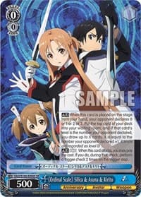"Ordinal Scale" Silica & Asuna & Kirito (SR) - Sword Art Online Animation 10th Anniversary - Weiss Schwarz card