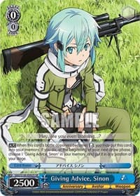 Giving Advice, Sinon (SR) - Sword Art Online Animation 10th Anniversary - Weiss Schwarz card