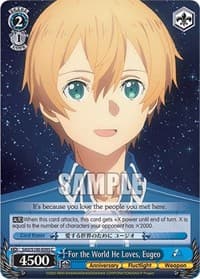 For the World He Loves, Eugeo - Sword Art Online Animation 10th Anniversary - Weiss Schwarz card