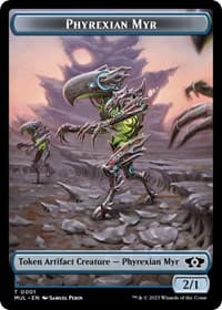 Phyrexian Myr // Knight Double-Sided Token - March of the Machine - Magic: The Gathering card