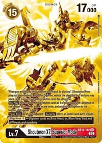 Shoutmon X7: Superior Mode (Alternate Art) (Gold) - Across Time - Digimon Card Game card