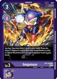 Impmon (April 2023 Beelzemon Special) - Starter Deck 14: Beelzemon Advanced Deck Set Pre-Release Cards - Digimon Card Game card