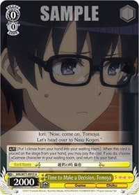 Time to Make a Decision, Tomoya - Saekano How to Raise a Boring Girlfriend. flat - Weiss Schwarz card