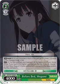 Before Bed, Megumi - Saekano How to Raise a Boring Girlfriend. flat - Weiss Schwarz card