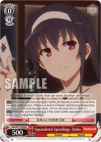 Squandered Spendings, Utaha - Saekano How to Raise a Boring Girlfriend. flat - Weiss Schwarz card