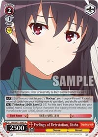 Feelings of Detestation, Utaha - Saekano How to Raise a Boring Girlfriend. flat - Weiss Schwarz card