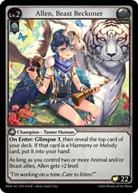 Allen, Beast Beckoner - Dawn of Ashes 1st Edition - Grand Archive TCG card