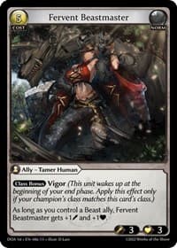 Fervent Beastmaster - Dawn of Ashes 1st Edition - Grand Archive TCG card