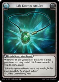 Life Essence Amulet - Dawn of Ashes 1st Edition - Grand Archive TCG card