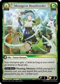 Menagerie Beastbonder - Dawn of Ashes 1st Edition - Grand Archive TCG card