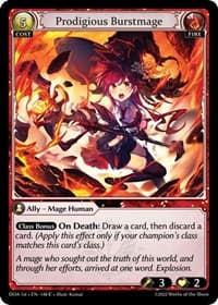 Prodigious Burstmage - Dawn of Ashes 1st Edition - Grand Archive TCG card