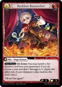 Reckless Researcher - Dawn of Ashes 1st Edition - Grand Archive TCG card