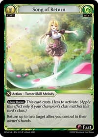 Song of Return - Dawn of Ashes 1st Edition - Grand Archive TCG card
