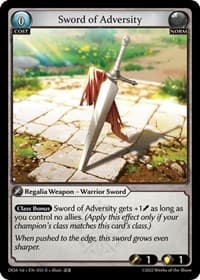 Sword of Adversity - Dawn of Ashes 1st Edition - Grand Archive TCG card