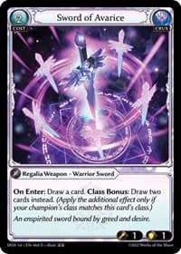 Sword of Avarice - Dawn of Ashes 1st Edition - Grand Archive TCG card
