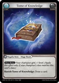 Tome of Knowledge - Dawn of Ashes 1st Edition - Grand Archive TCG card