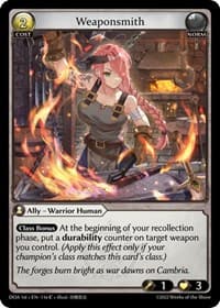 Weaponsmith - Dawn of Ashes 1st Edition - Grand Archive TCG card