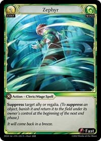 Zephyr - Dawn of Ashes 1st Edition - Grand Archive TCG card