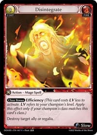 Disintegrate - Dawn of Ashes Starter Decks - Grand Archive TCG card