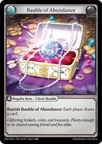 Bauble of Abundance - Dawn of Ashes Alter Edition - Grand Archive TCG card