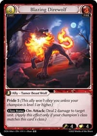 Blazing Direwolf - Dawn of Ashes Alter Edition - Grand Archive TCG card