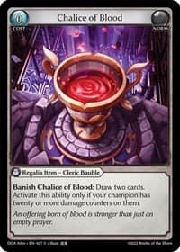 Chalice of Blood - Dawn of Ashes Alter Edition - Grand Archive TCG card