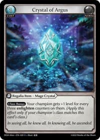 Crystal of Argus - Dawn of Ashes Alter Edition - Grand Archive TCG card