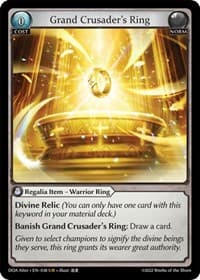 Grand Crusader's Ring - Dawn of Ashes Alter Edition - Grand Archive TCG card