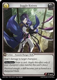 Juggle Knives - Dawn of Ashes Alter Edition - Grand Archive TCG card