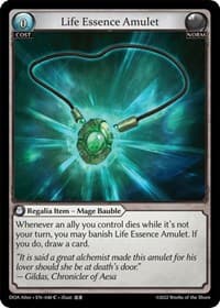 Life Essence Amulet - Dawn of Ashes Alter Edition - Grand Archive TCG card